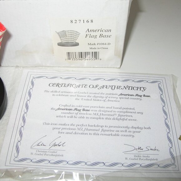 HUMMEL Display “AMERICAN FLAG” #1084-D w/Box & COA & LITTLE DRUMMER #240 TMK5 - Picture 3 of 9